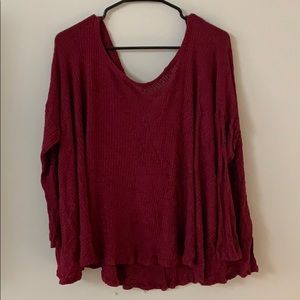 Swoop neck red sweater